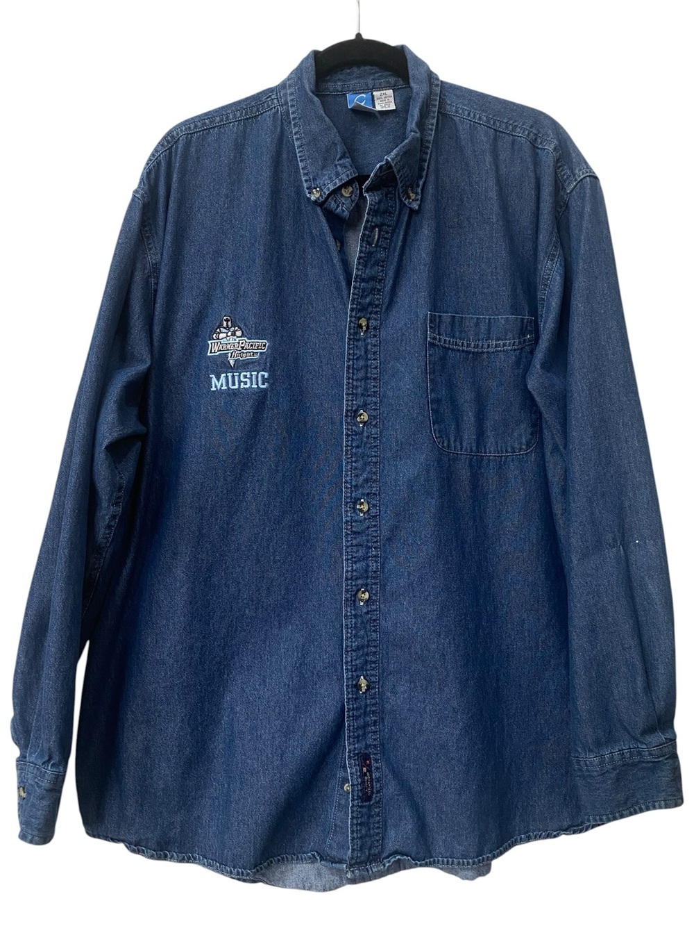 Vintage Denim Button-Up Shirt Mens 2XL